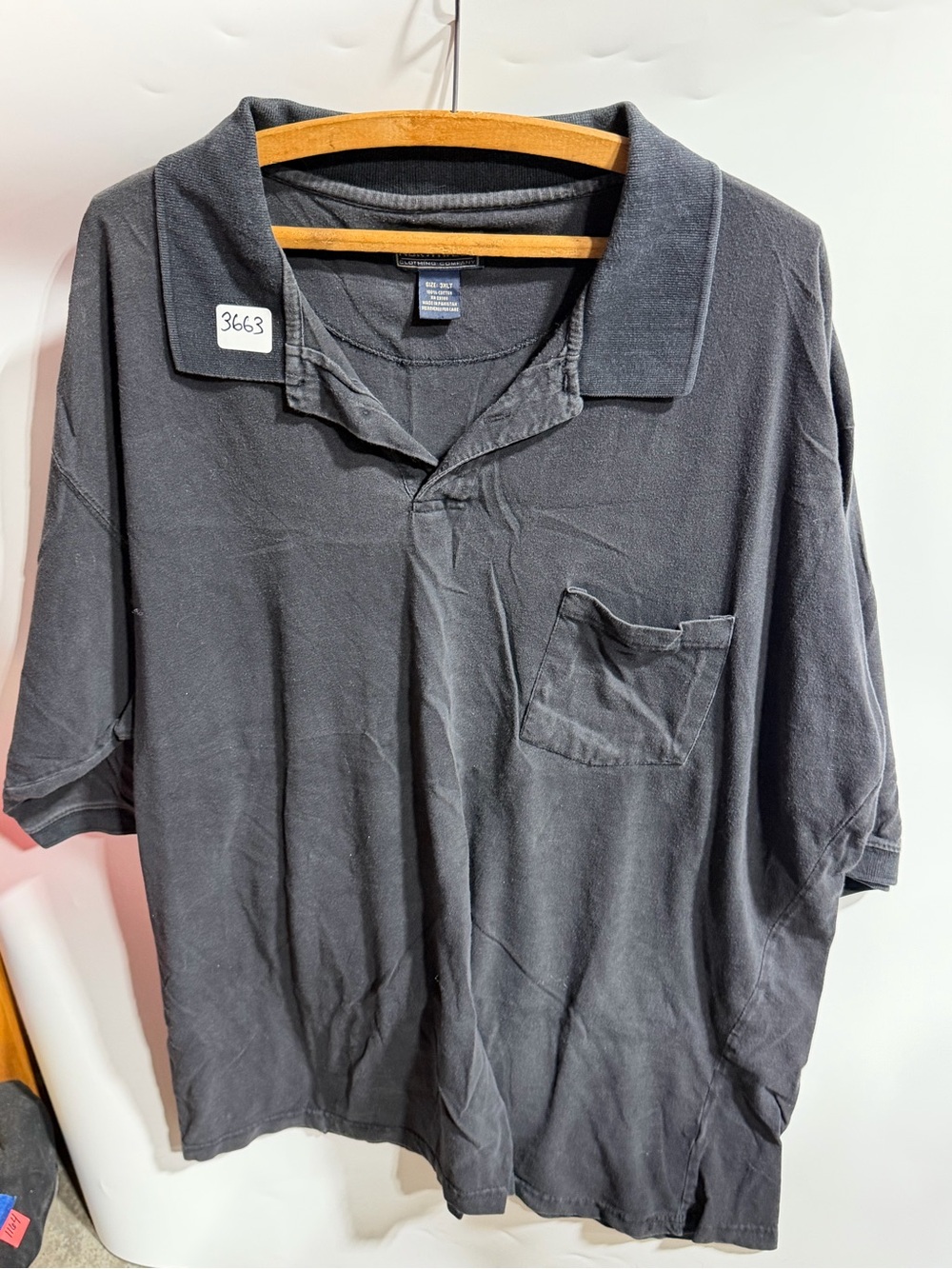 #3663-Great Northwest Clothing Company Black Short-Sleeve Pocket Polo